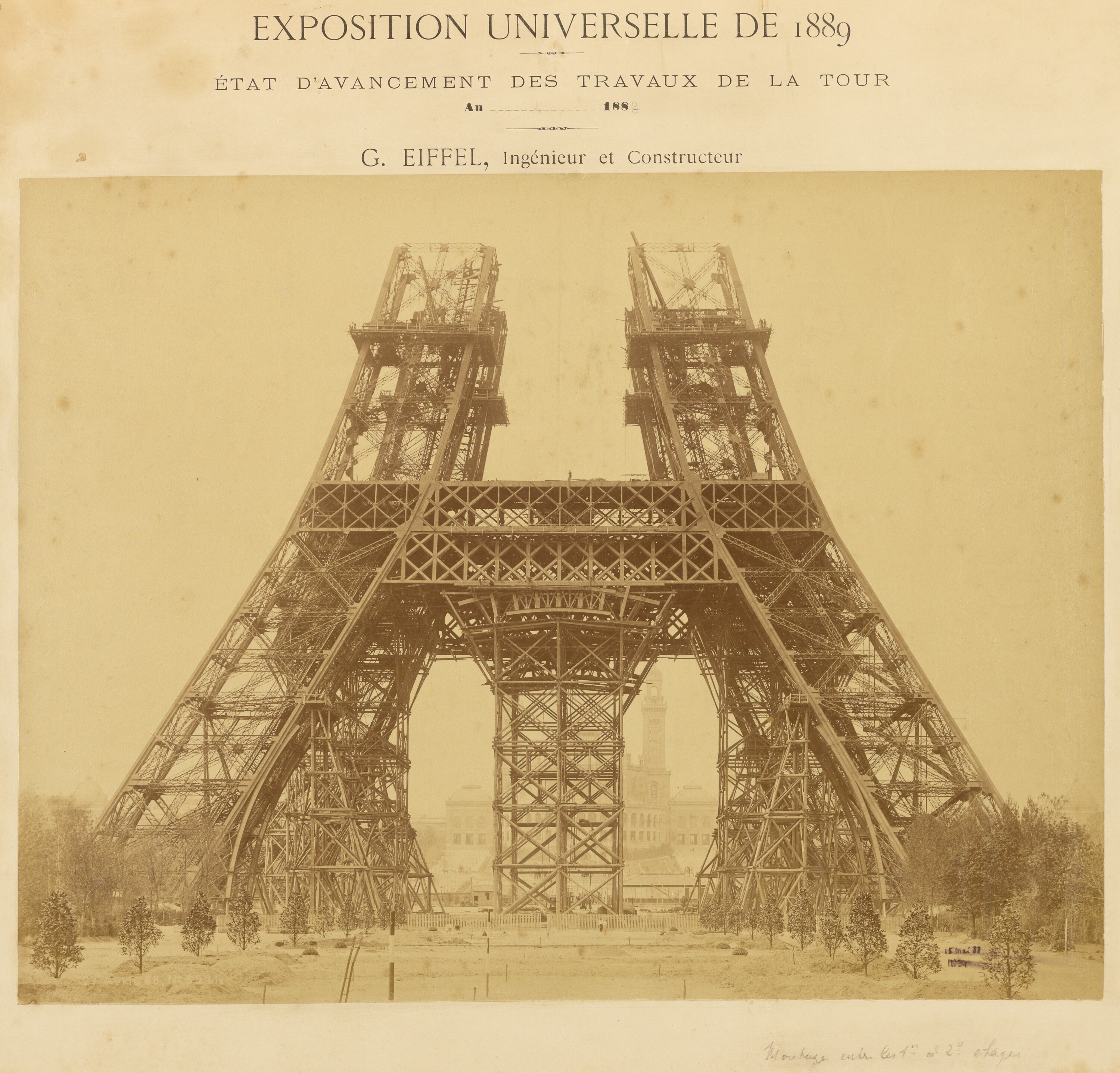 The Eiffel Tower under construction, Paris 1880s